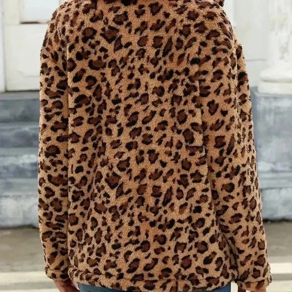 NEW 🌼 Leopard Print Long Sleeve Button Jacket - Sz M - Picture 5 of 8